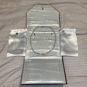 Lab created white sapphire necklace